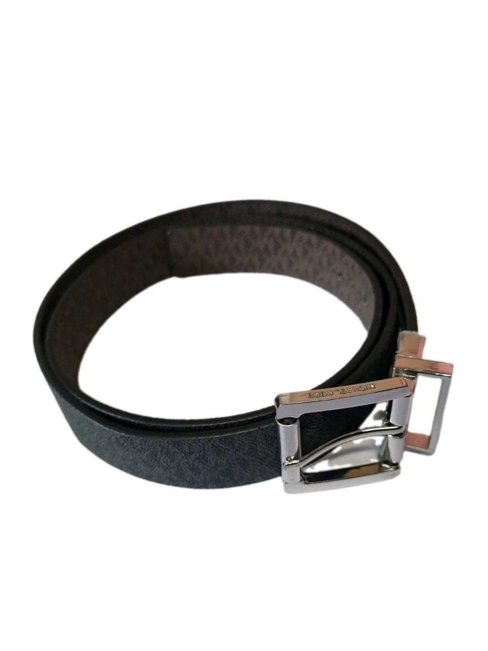 Michael Kors Brown Twist Reversible MK Logo Monogram Print Belt Size XL